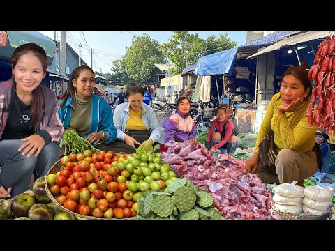 Cambodian Early Morning Fish Market Scenes   Vendors, Buyers & Daily People Activities At local Mark