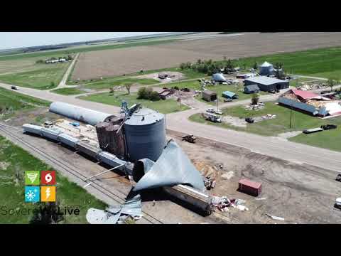 Drone of Selden KS tornado damage
