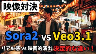 【映像対決】Sora2 vs Veo3 1｜リアル感 vs 映画的演出、決定的な違い！