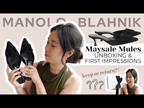 MANOLO BLAHNIK REVIEW - MAYSALE MULES | Try-On, Unboxing & First Impressions | Iconic Designer Shoes