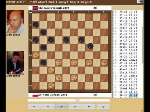 Karol Cichocki-Guntis Valneris 2-0.Draughts