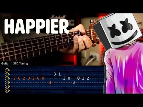 HAPPIER  Marshmello ft. Bastille -  Guitar Tutorial TABS | Cover Guitarra Christianvib