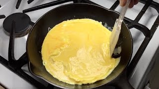 Scrambled Eggs In A Cast Iron Chef Skillet | No Sticking