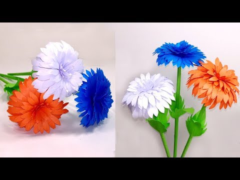 How to Make Beautiful & Lovely Paper Stick Flowers-Home Decoration - Jarine's Crafty Creation Video