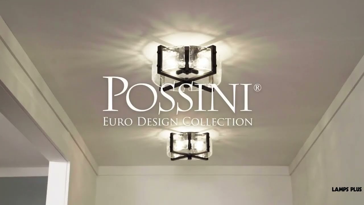 Video1 of Possini Euro Adri 16 3/4" Wide Handcrafted Glass Rustic Ceiling Light