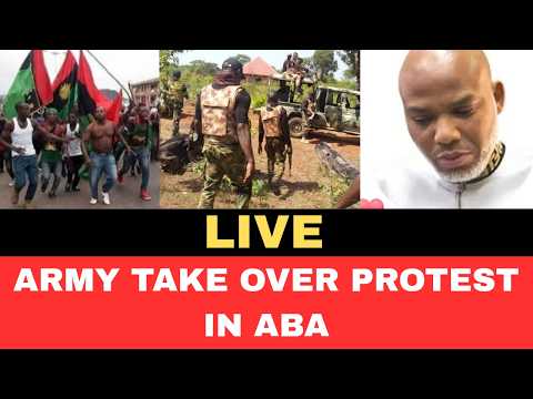 Live :: ARMY Take over Nnamdi Kanu Protest in Aba (SHOCKING)