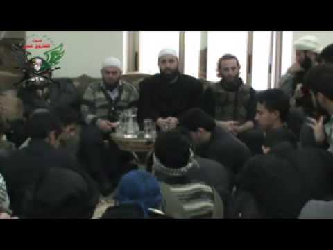 درس ديني لعناصر لواء الفاروق عمر في حي جوبر في مدينة دمشق