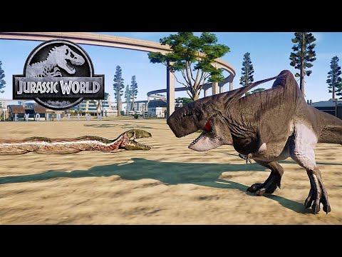 MEGALODON REX VS TITANOBOA  SNAKE VS GODZILLA VS CARNOTAURUS- BATTLE | JURASSIC WORLD EVOLUTION