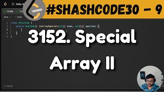 YouTube video '3152. Special Array II | leetcode daily challenge | shashcode | shashwat tiwari'