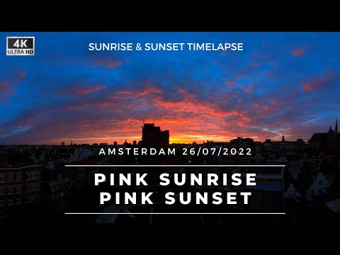4K Pink sunrise and sunset timelapse Amsterdam July 2022 -ID0197Rr