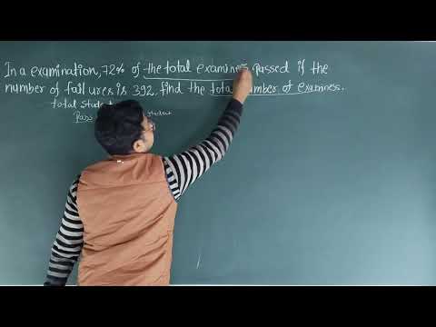 In examination 72% of the total examinees passed if the number of failures is 392 ,find total 