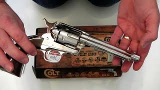 Video: Colt Single Action Army 45 Peacemaker Nickel 4.5mm