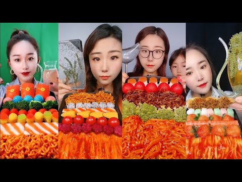 💞JUNGKOOK MUKBANGS💞 FOOD PLATTER COMPILATION CHIA SEA GRAPE GUMMY FIRE NOODLES CHINESE MUKBANG ASMR