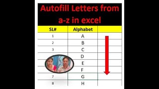 autofill letters from a-z in excel |