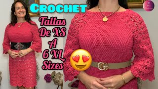 👗VESTIDO TEJIDO A CROCHET FACIL Y TODAS LAS TALLA/ CUELLO HALTER/ EASY CROCHET DRESS ALL SIZES😘