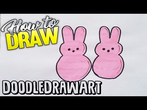 How to Draw Easter Rabbit Peeps Step by Step