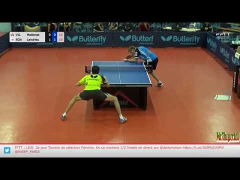 Table Tennis French League 2016/17 - Adrien Mattenet Vs Andrea Landrieu -