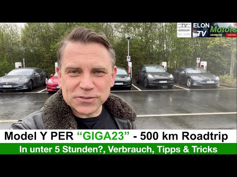 Model Y Performance GIGA23 auf 500 km Roadtrip!  - Minimum Zeit (unter 5 Stunden), Verbrauch, Tips
