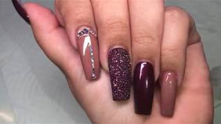 long coffin nail design  fall nails !