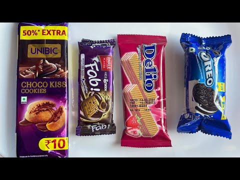 Cadbury Oreo vs Unibic cookies vs Parle Fab vs Delio Cream Wafer #unpacking #trending #asmr