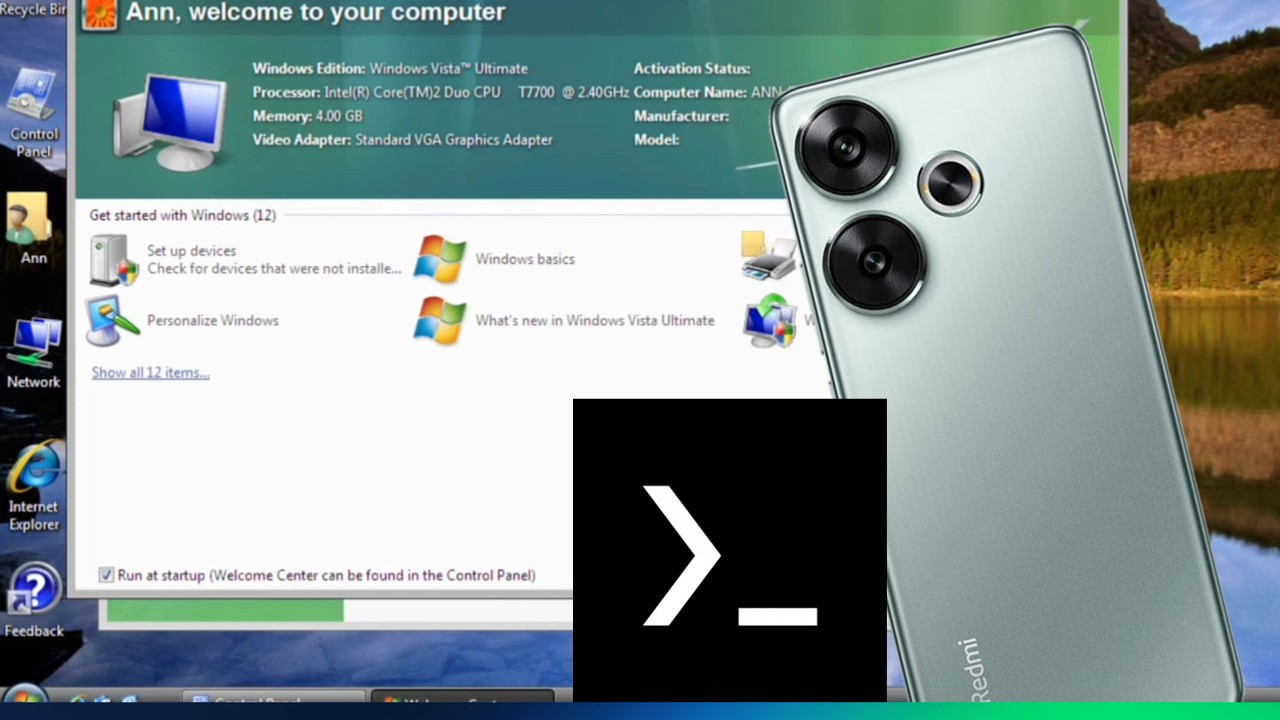 Emulate Windows Vista build 5384 on Android phones with Termux