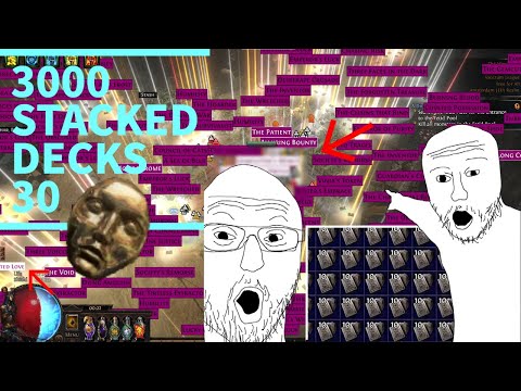 Path of Exile 3.20 | 3000 Stacked Decks Highlights | 30 Divine Gamble