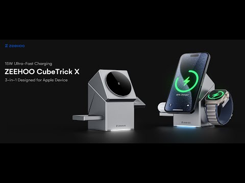 Trạm sạc không dây xoay tự động 3 trong 1 - CubeTrick X