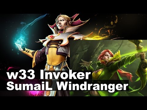 w33 Invoker vs SumaiL Windranger 8000 MMR Amazing Skill Plays Dota 2