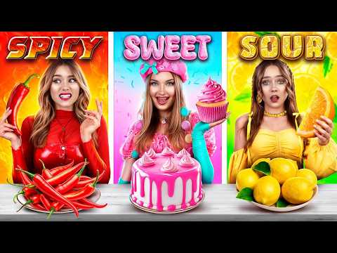 تحدي حار مقابل حامض مقابل حلو! تحدي طعام للبنات مقابل الأولاد