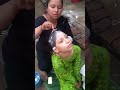 Cute girl kid getting ready for smooth headshave!