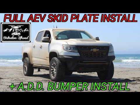 Chevy Colorado Zr2 AEV Full Skid Plate Install, plus front Bumper from A.D.D.