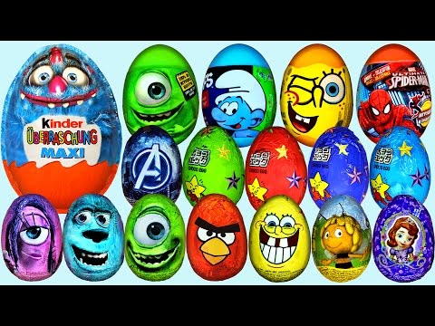 56 Surprise eggs, Kinder Surprise Maxi, Чебурашка яйцо, La casa Mickey Mouse Huevo Sorpresa
