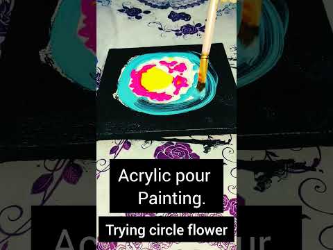 Trying rose with acrylic pour paint #rosepainting #satisfying #relaxing #shortvideo #like #sus#like