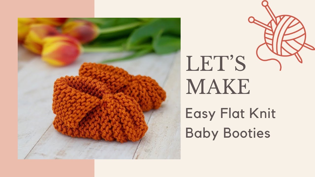 Easy Flat Knit Baby Booties