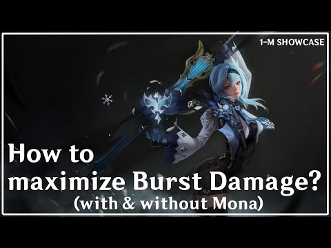 How do you maximize Eula's burst damage with and without Mona?
