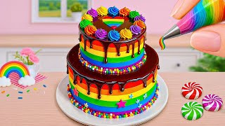 Rainbow Cake Recipes💗🌈 How To Make Miniature Rainbow Chocolate Cake 💞Tiny Sweet
