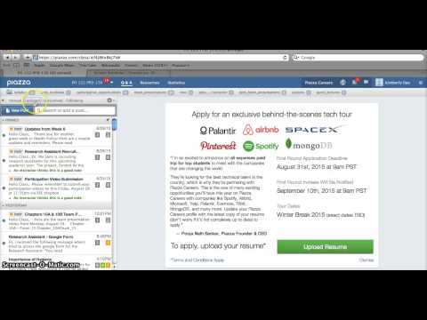 Part of a video titled how to use piazza - YouTube