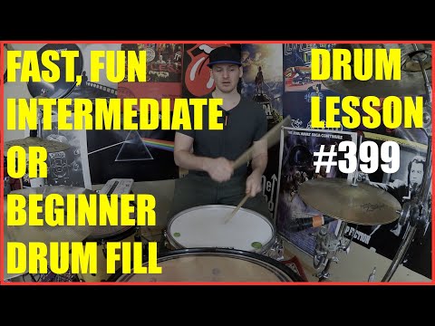 Fast, Fun Intermediate/Beginner Drum Fill - Drum Lesson #399