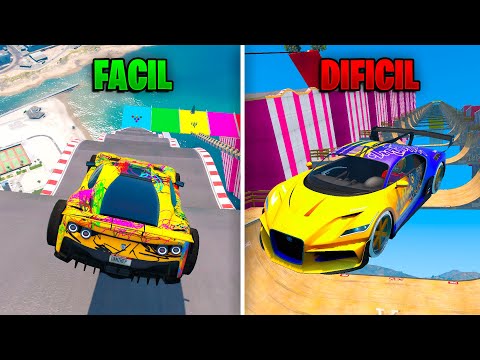 MEGA RAMPA FÁCIL vs DIFICIL EN LA MISMA CARRERA!! - GTA 5 ONLINE