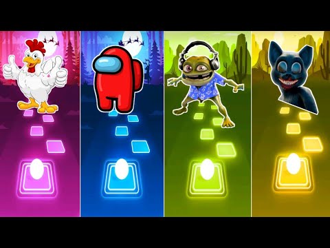 chicken songs VS among us VS crazy frog VS Cartoon Cat VS Tiles hop EDM Rush Music Games Video