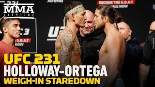 UFC 231: Max Holloway vs. Brian Ortega Weigh-In Staredown - MMA Fighting