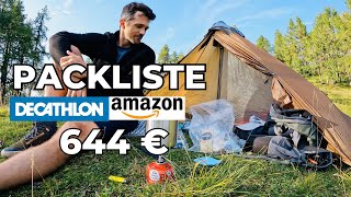 Packliste - GÜNSTIG | Leicht und GUT (5,3 kg) Trekking, Camping, Übernachten im Freien.
