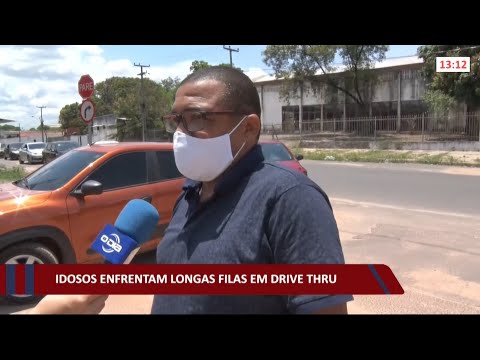 Idosos enfrentam longas filas em Drive Thru 15 10 2021