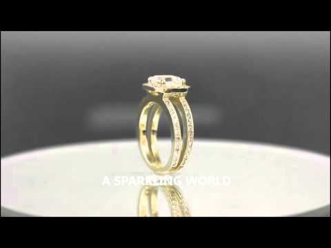 18k Yellow Gold Asscher Cut And Round Diamond Engagement Ring 2.70ct H-Vs2 Egl Us  - ASW - 810N