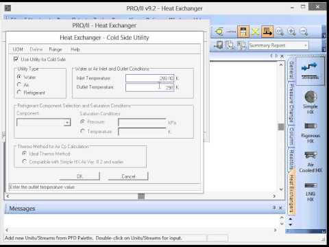 PRO/II Unit Operations – Simple Heat Exchanger Part 2