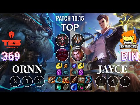 TES 369 Ornn vs SN Bin Jayce Top - KR Patch 10.15