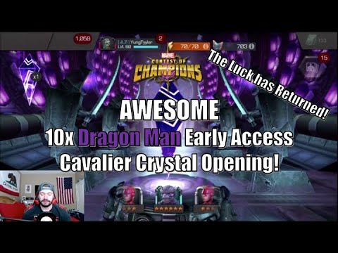 AWESOME 10x Dragon Man Early Access Cavalier Crystal Opening | Marvel Contest of Champions