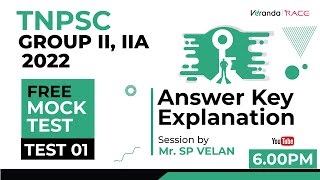 TNPSC Group 2 & 2 A 2022 - Veranda Race Mock Test Series - 01 - Answer Key Explanation - TNPSC