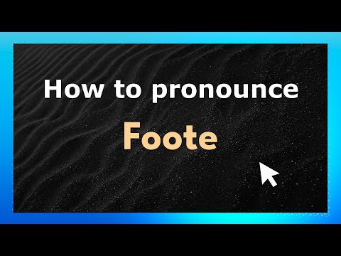 How to Pronounce Foote (American Pronunciation / US) with Audio and Phonetic Spelling
