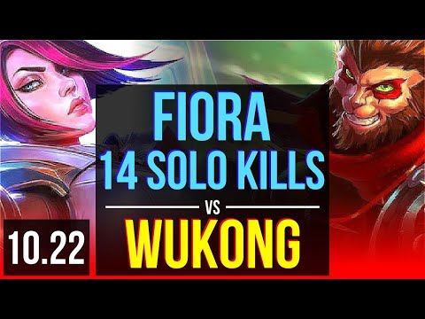 FIORA vs WUKONG (TOP) | 14 solo kills, 17/2/2, Legendary, 700+ games | KR Diamond | v10.22